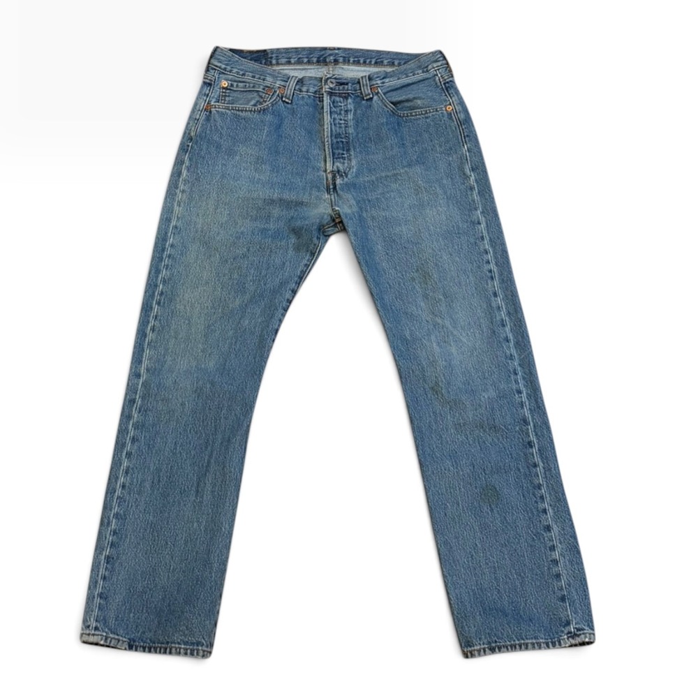 Levis 501 Original Fit Jeans Mens 33x30 Blue Denim Straight Leg Button Fly